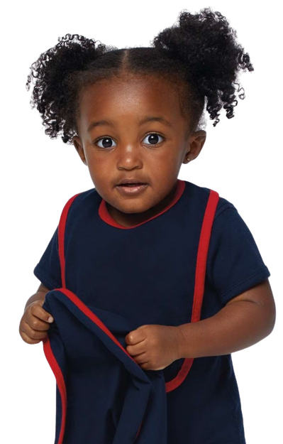 Infant Jersey Contrast Trim Velcro™ Bib - Navy / Red