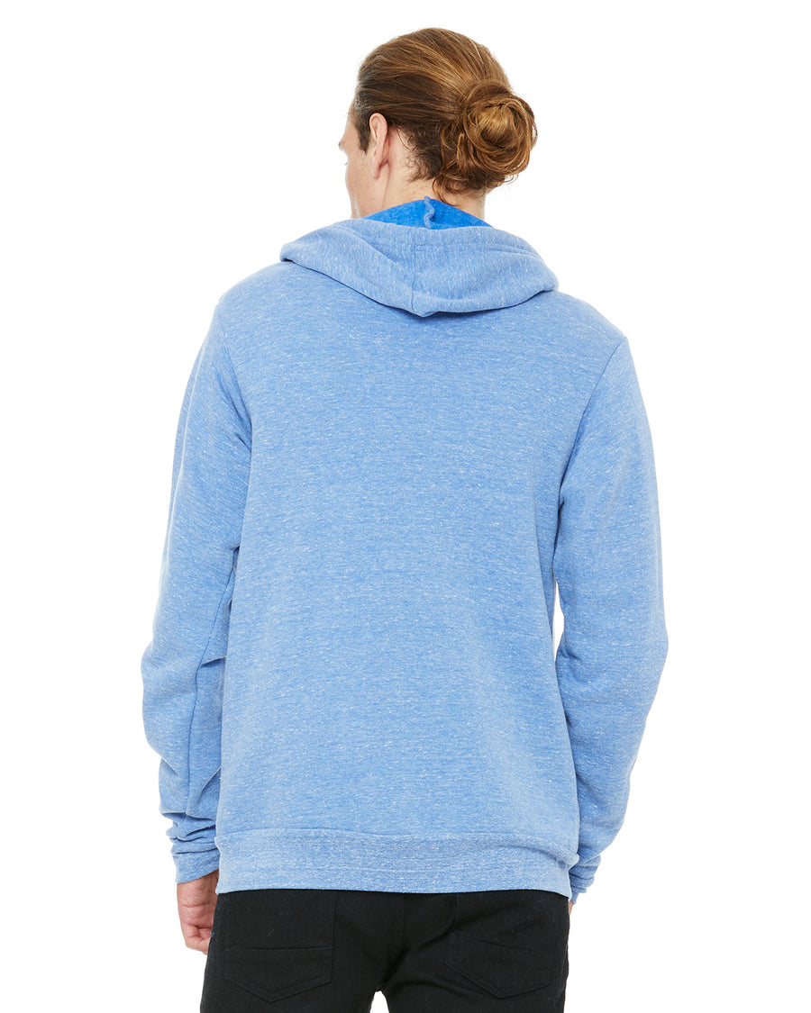 Unisex Triblend Sponge Fleece Full-Zip Hoodie - Blue Triblend