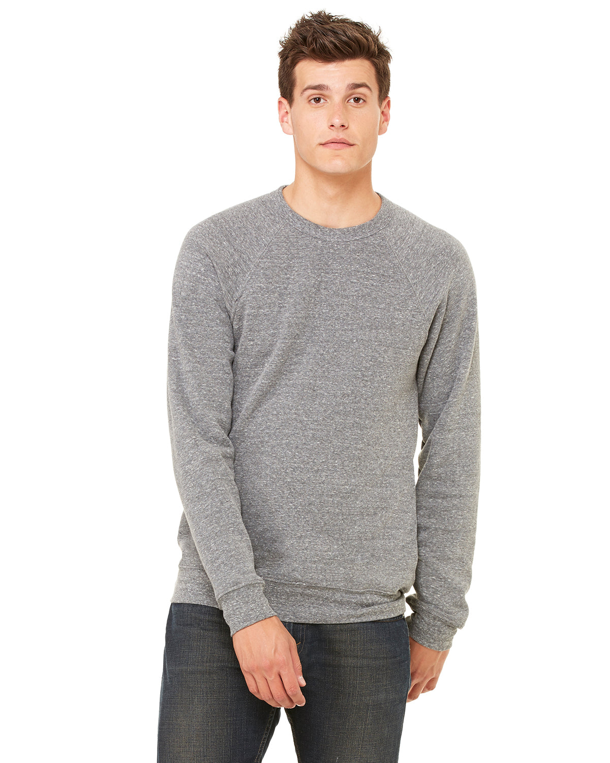 Unisex Sponge Fleece Raglan Sweatshirt - Gray Triblend