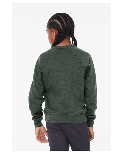 Youth Sponge Fleece Raglan Sweatshirt - Heather Forest