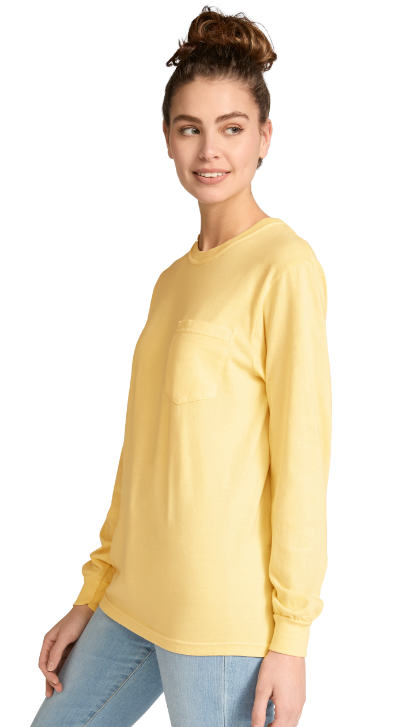 Unisex Heavyweight RS Long-Sleeve Pocket T-Shirt - Butter