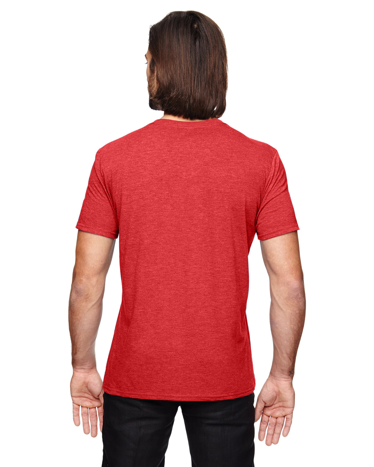 Unisex Triblend V-Neck T-Shirt - Heather Red