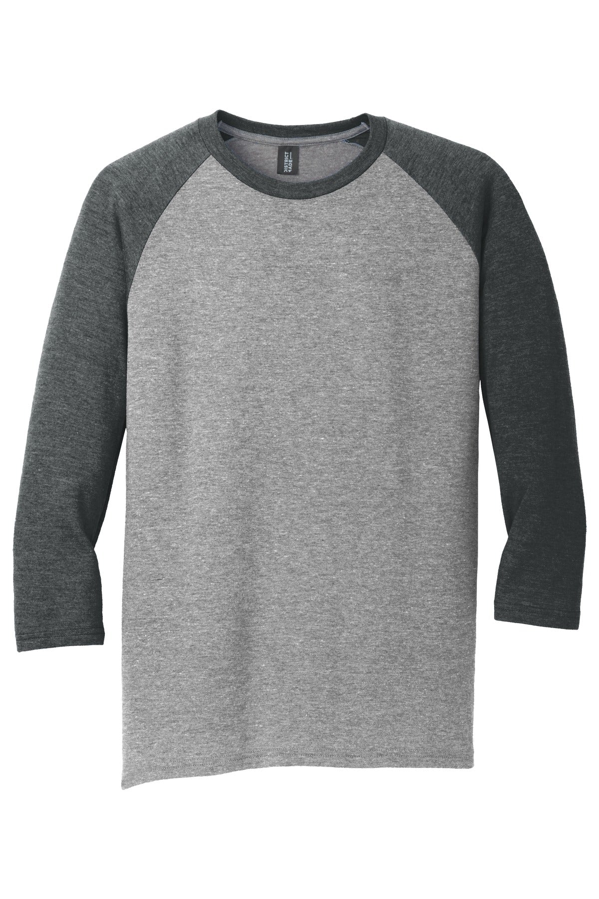 Unisex Perfect Tri 3/4-Sleeve Raglan - Black Fr / Gray French