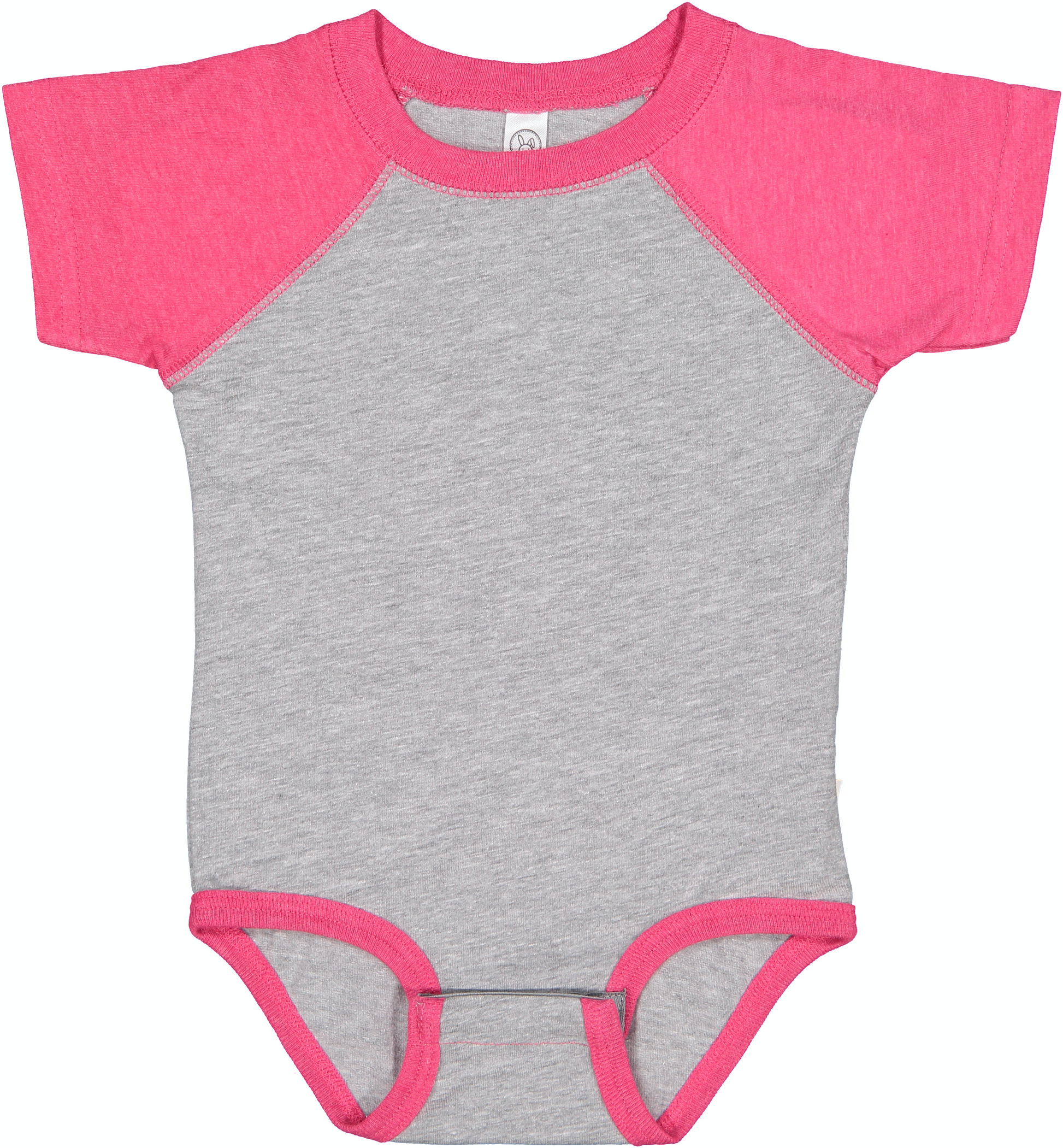 Infant Baseball Bodysuit - Vintage Heather / Vintage Heather Pink