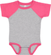 Rabbit Skins RS4430 - Infant Baseball Bodysuit - Vintage Heather / Vintage Heather Pink