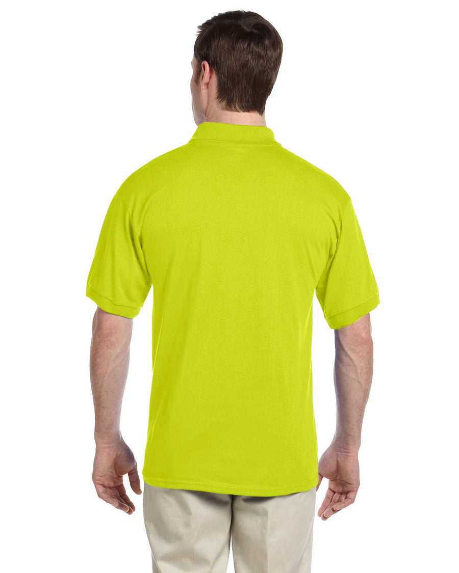 Unisex 50/50 Jersey Polo with Pocket - Safety Green