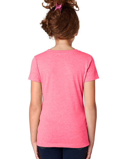 Girl's Youth Princess CVC T-Shirt - Neon Heather Pink