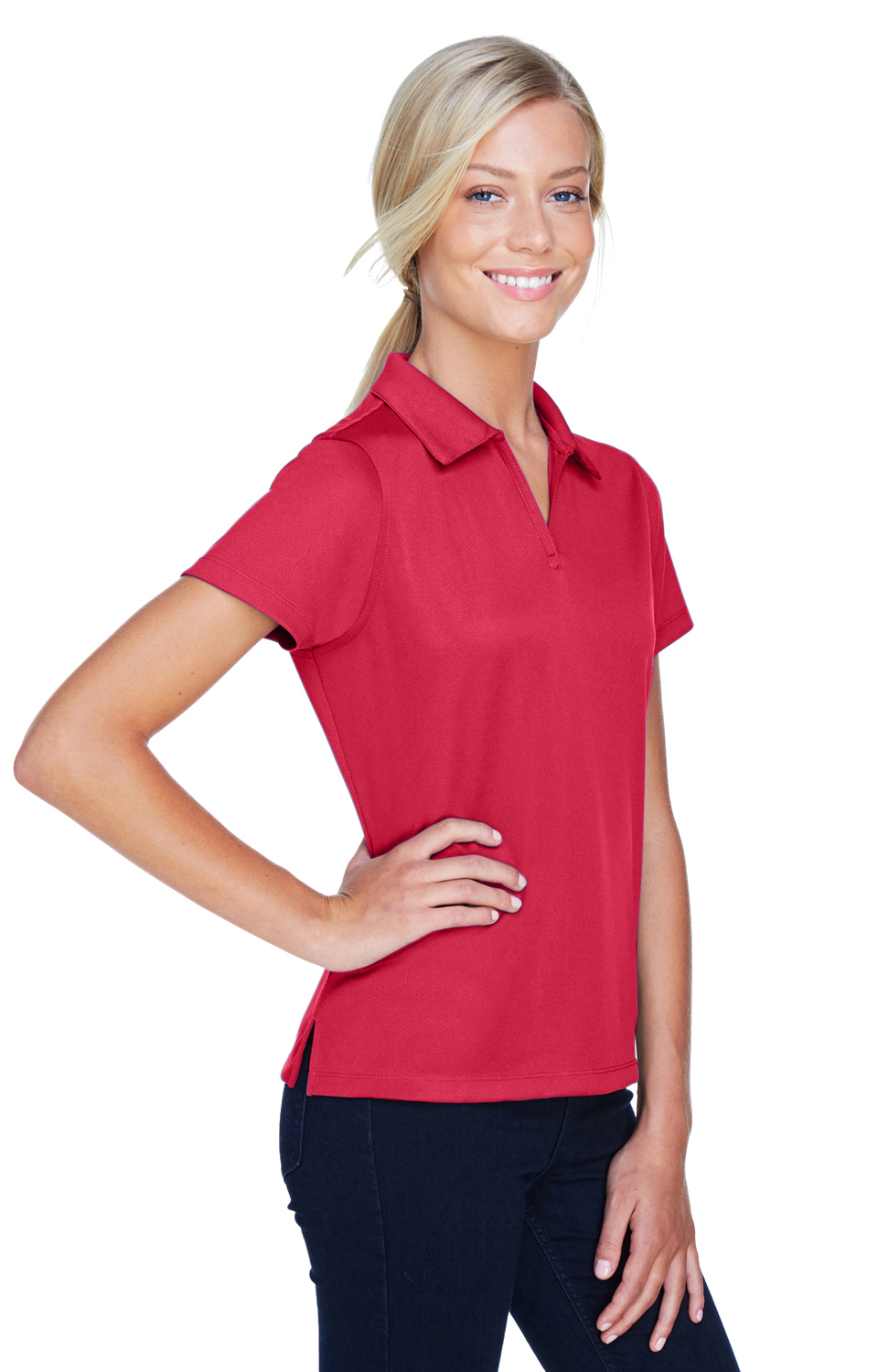 Women's Double Mesh Polo - Red