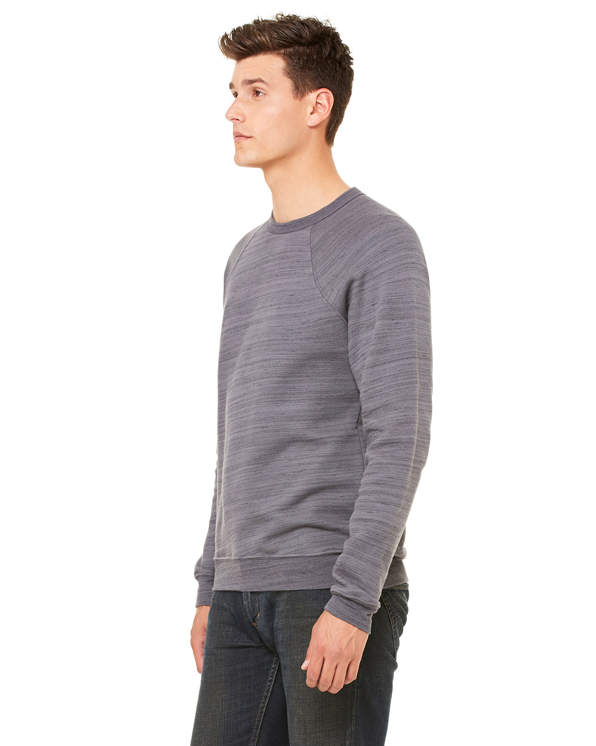 Unisex Sponge Fleece Raglan Sweatshirt - Dark Gray Marble Fleece