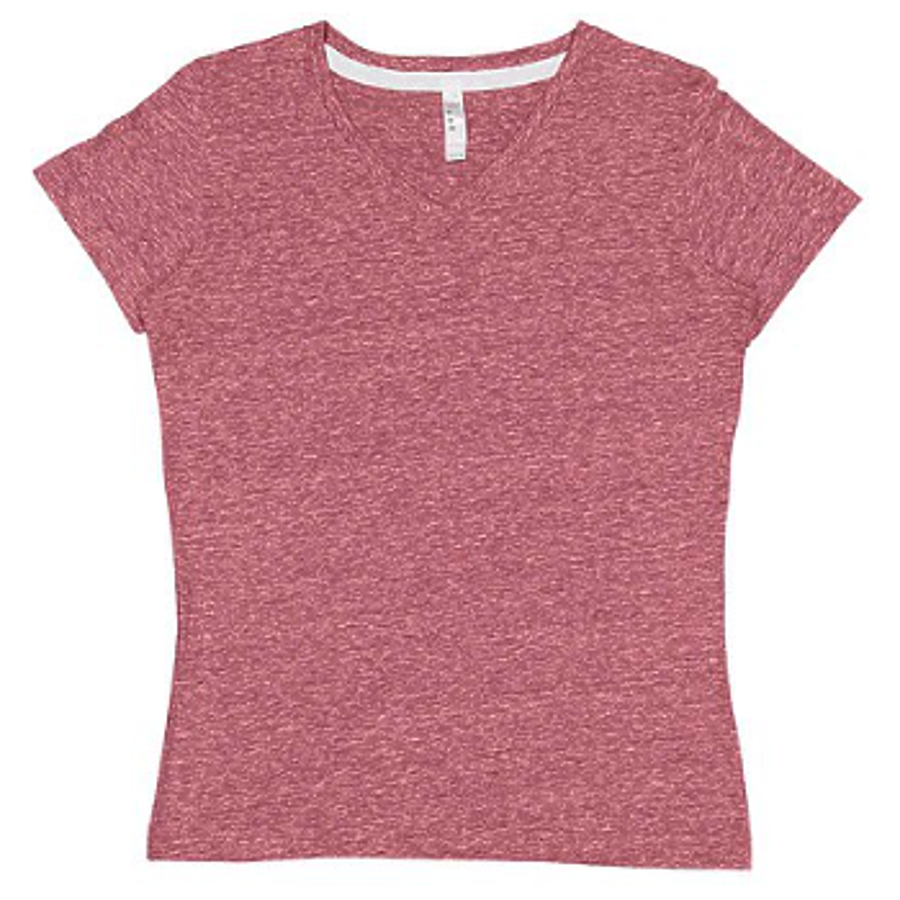 Women's Harborside Melange V-Neck T-Shirt - Burgundy Melange