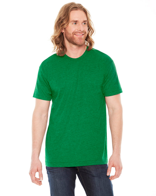 Unisex Poly-Cotton Short-Sleeve Crewneck - Heather Kelly Green