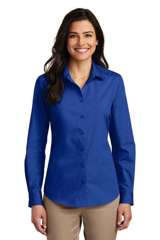 Women's Long Sleeve Carefree Poplin Shirt - True Royal