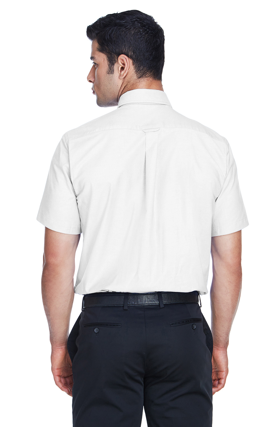 Men's Short-Sleeve Oxford with Stain-Release - White