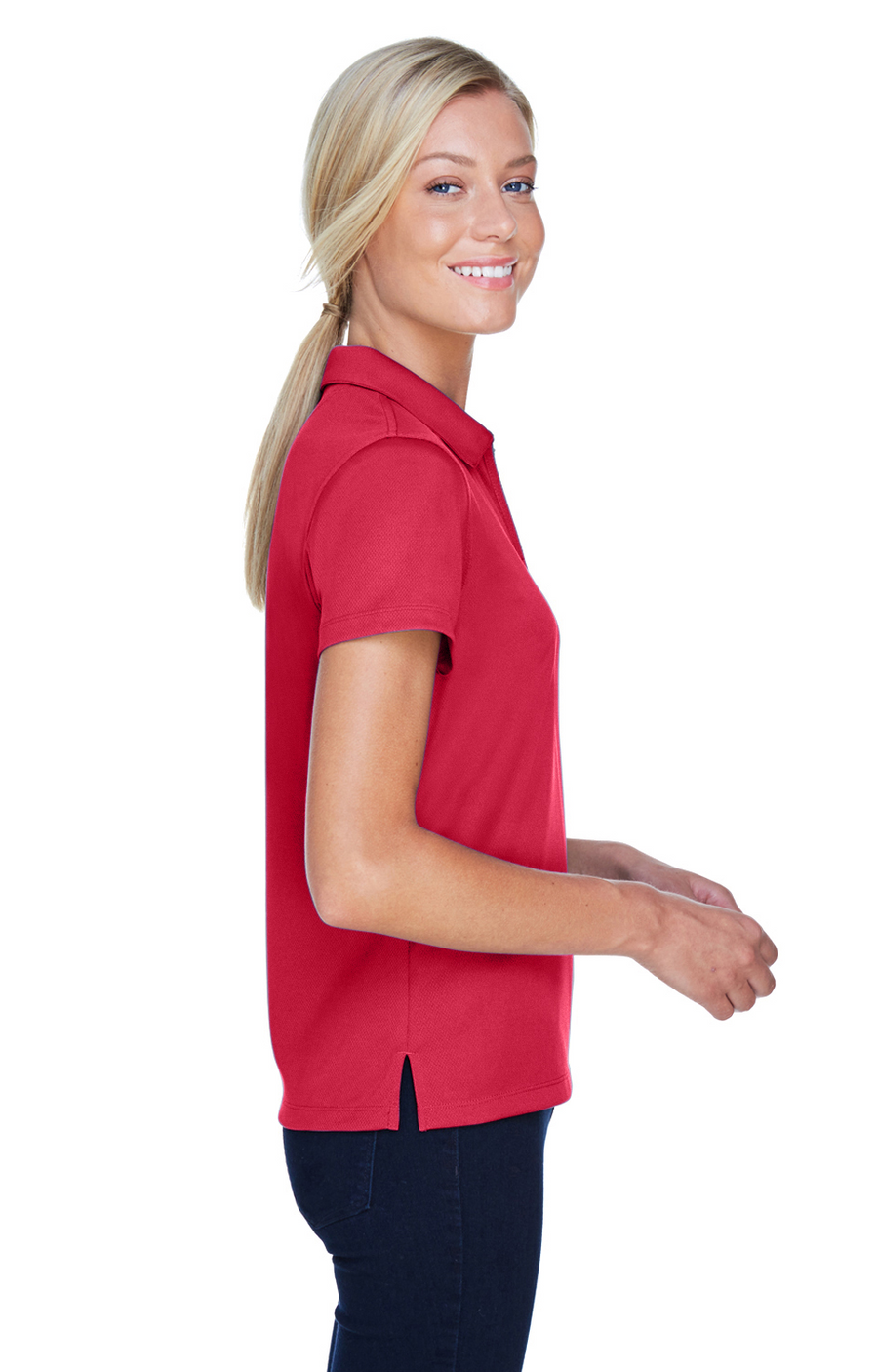 Women's Double Mesh Polo - Red