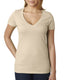 Next Level 6640 - Women's CVC Deep V - Cream