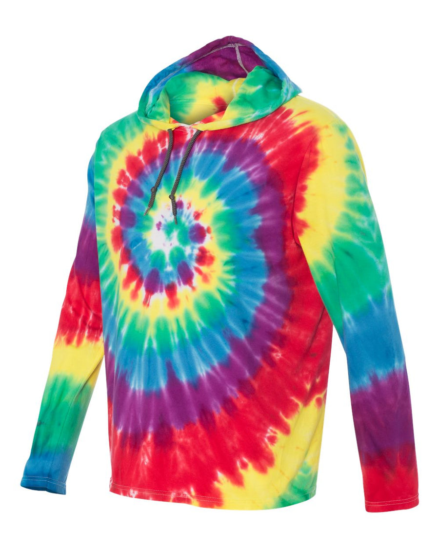 Unisex Tie Dye Hooded Pullover T-Shirt - Classic Rainbow Spiral