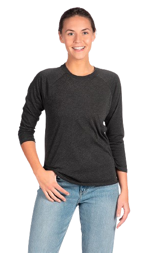 Unisex Triblend 3/4-Sleeve Raglan - Vintage Black / Vintage Black