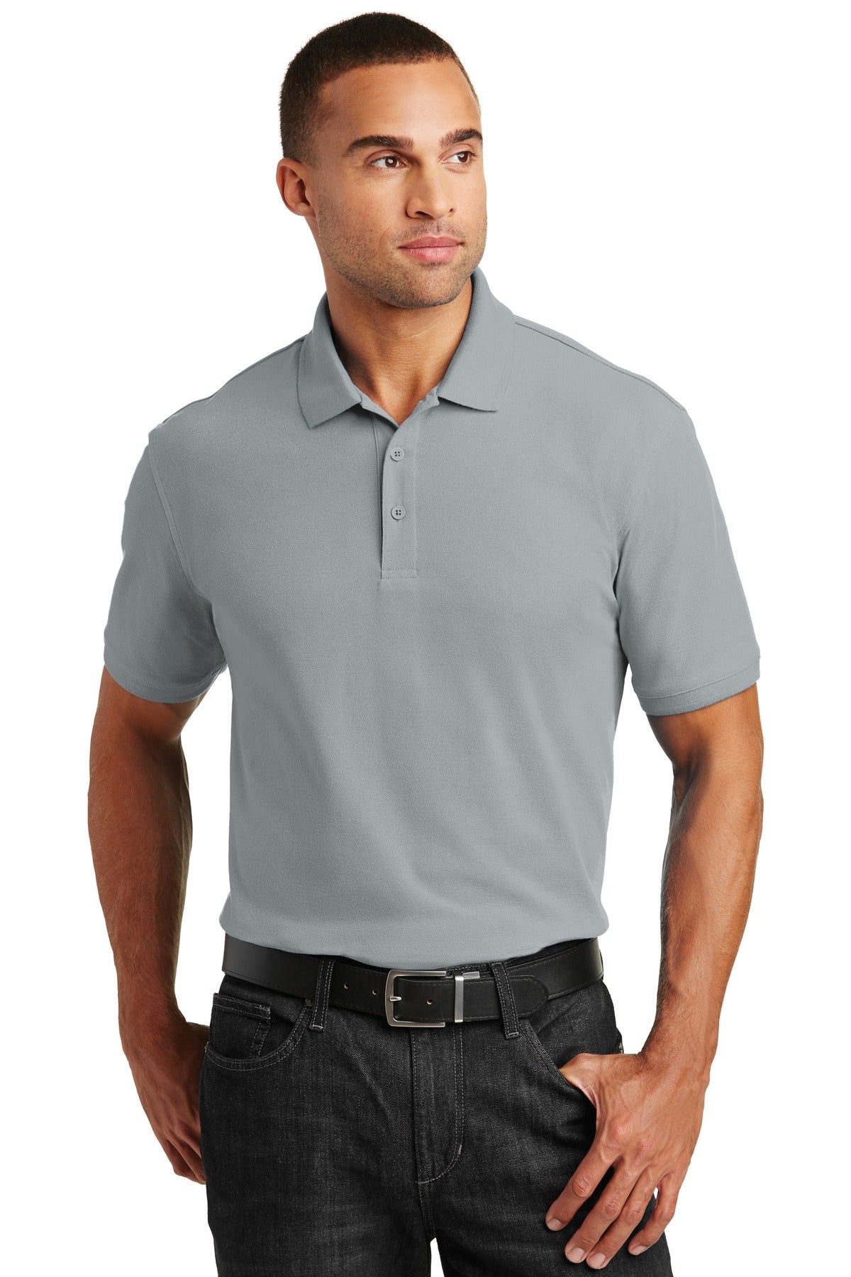 Unisex Core Classic Pique Polo - Gusty Gray