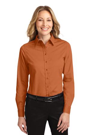 Women's Long Sleeve Easy Care Shirt - Texas Orange