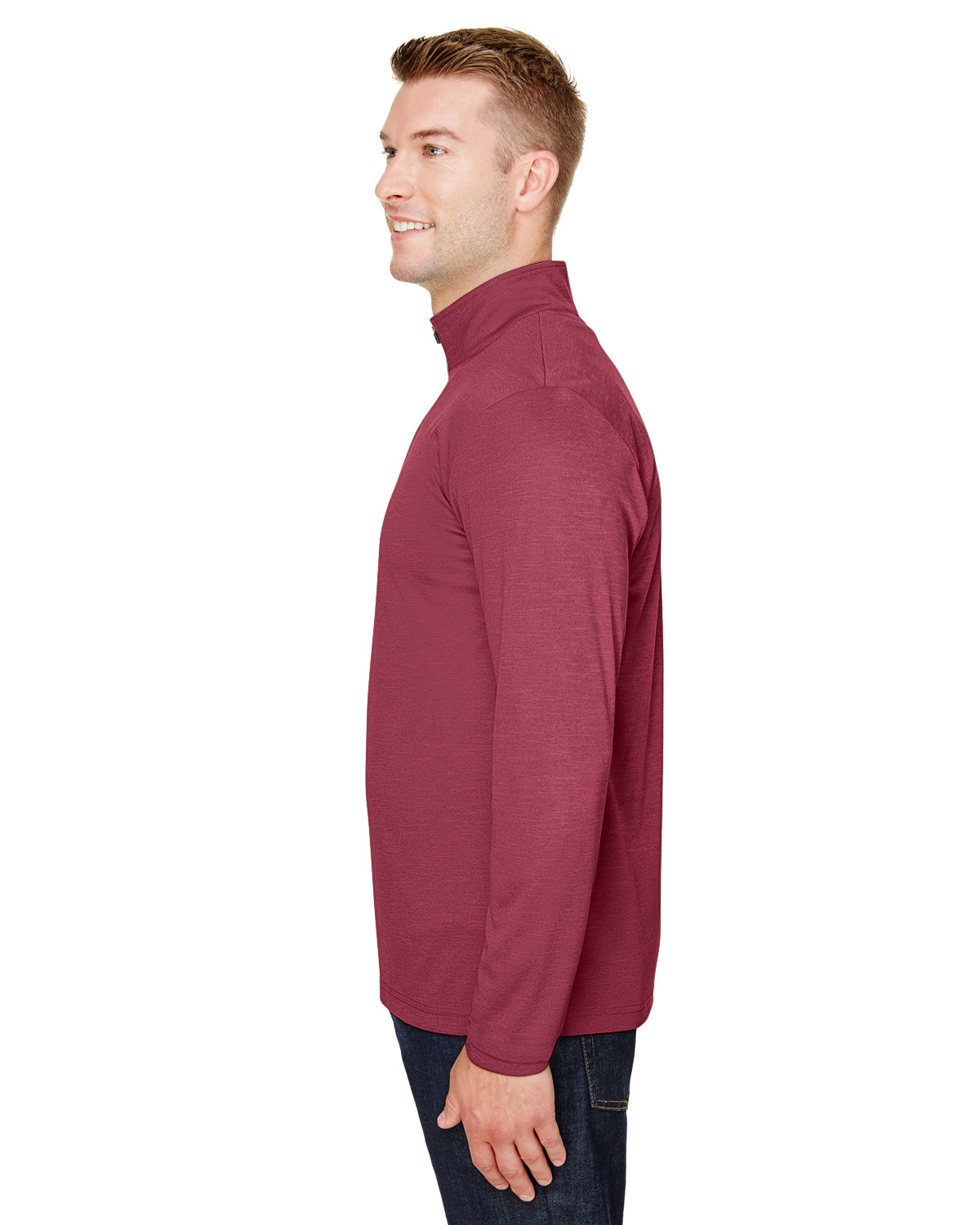 Men's Zone Sonic Heather Performance Quarter-Zip - Sport Maroon Heather