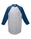 Augusta Sportswear 4421 - Youth Three-Quarter Sleeve Baseball Jersey - Athletic Heather / Navy