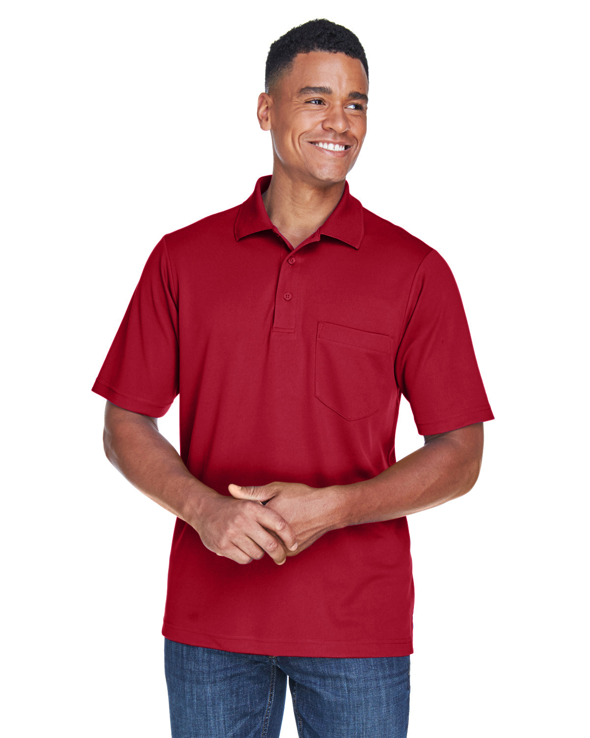 Men's Origin Performance Piqué Polo with Pocket - Classic Red 850