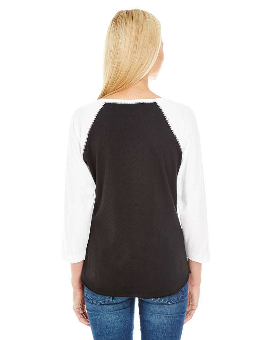 Women's Baseball T-Shirt - Black / White
