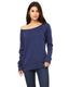 Bella + Canvas 7501 - Women's Sponge Fleece Wide Neck Sweatshirt - Navy Triblend