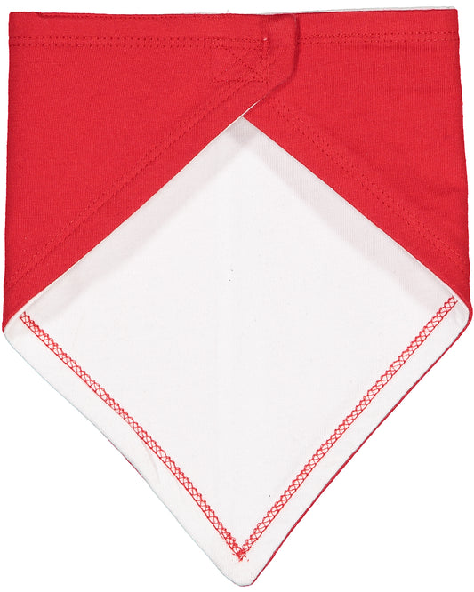 Infant Premium Jersey Bandana Bib - Red / White