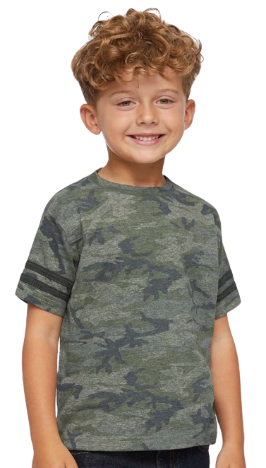 Toddler Football T-Shirt - Vintage Camo / Vintage Smoke