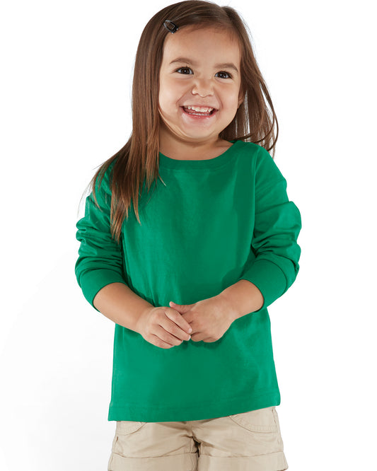 Toddler Long-Sleeve Fine Jersey T-Shirt - Kelly