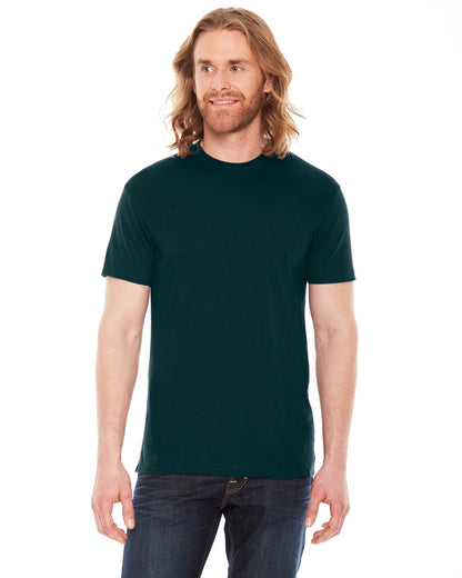 Unisex Poly-Cotton USA Made Crewneck T-Shirt - Black Aqua