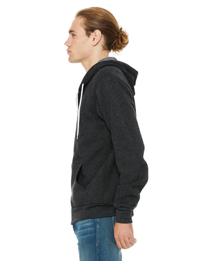 Unisex Poly-Cotton Sponge Fleece Full-Zip Hoodie - Heather Dark Gray