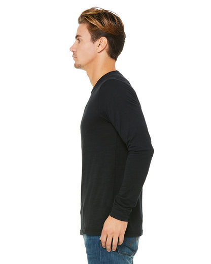 Unisex Jersey Long-Sleeve T-Shirt - Solid Black Slub