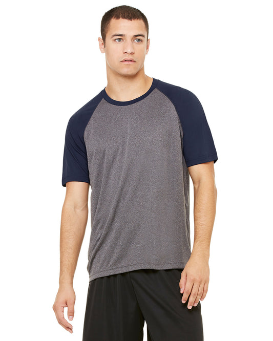 Unisex Performance Short-Sleeve Raglan T-Shirt - Dark Gray / Sport Dark Navy