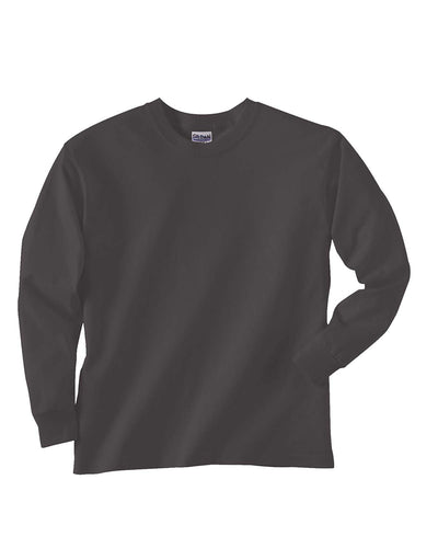 Youth Ultra Cotton® 6 oz. Long-Sleeve T-Shirt - Charcoal
