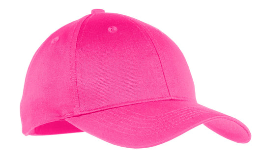 Youth Six-Panel Twill Cap - Neon Pink