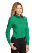 Women's Long Sleeve Easy Care Shirt - Court Green