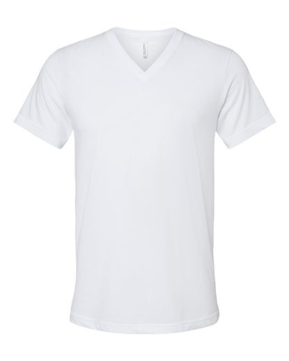 Unisex Jersey Short-Sleeve V-Neck T-Shirt - Solid White Blend