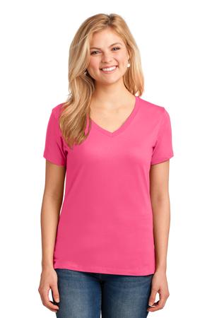 Women's Core Cotton V-Neck Tee - Neon Pink