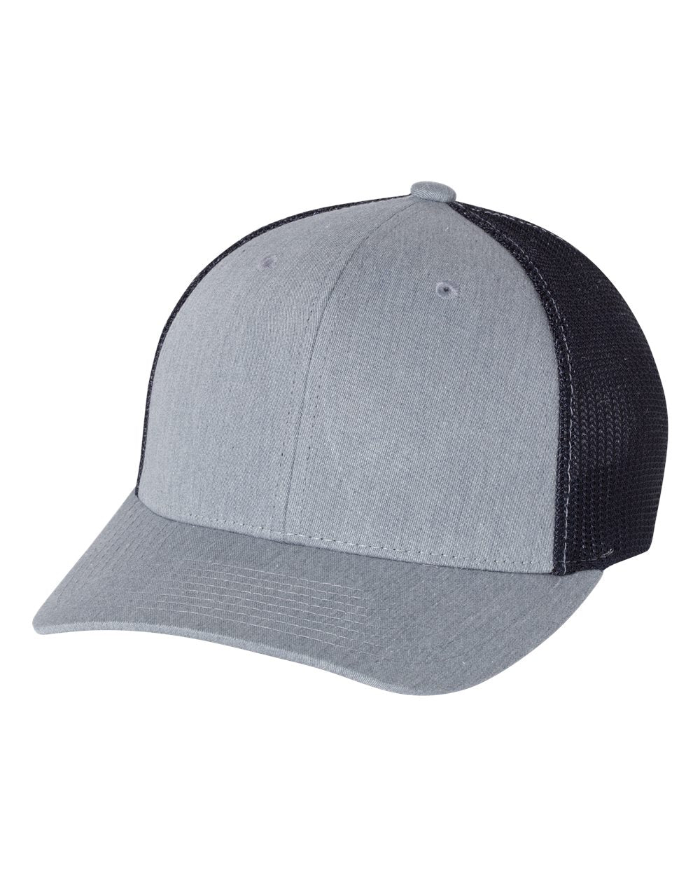 Fitted Trucker with R-Flex - Heather Gray / Navy