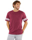 LAT 6937 - Men's Football T-Shirt - Vintage Burgundy / Bd White
