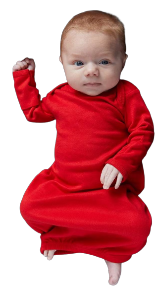 Infant Baby Rib Layette - Red