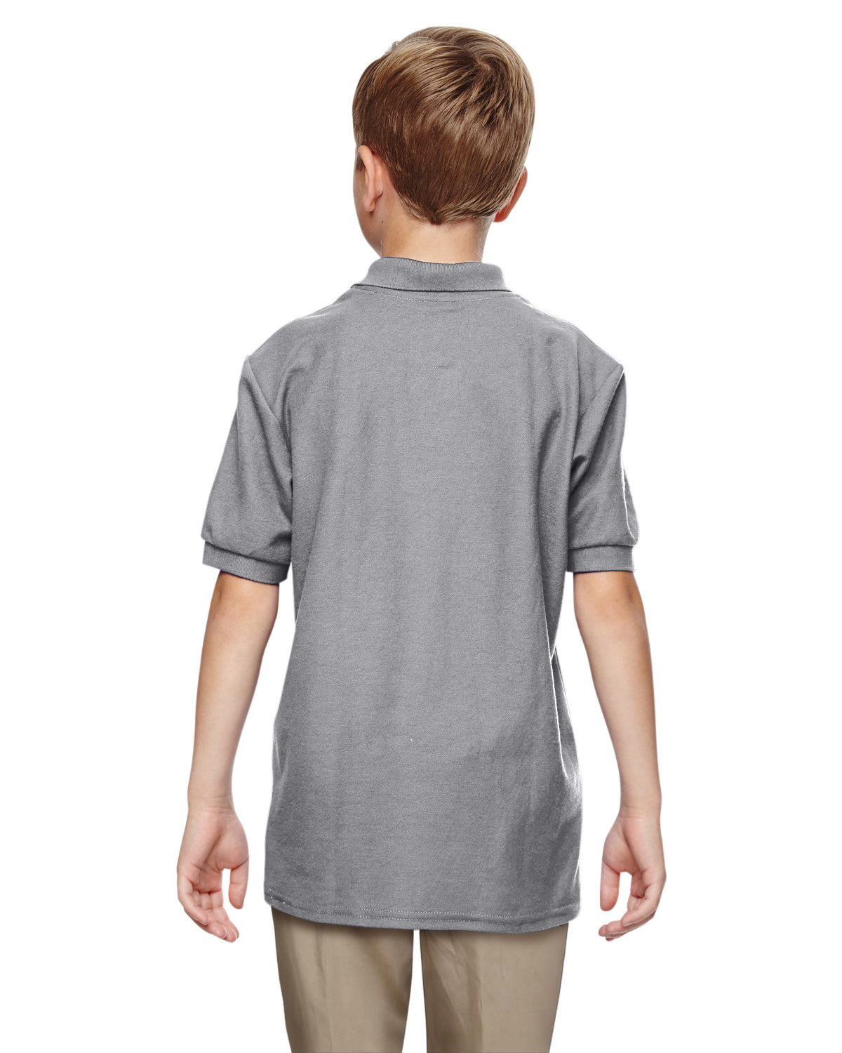 Youth Double Piqué Polo - Sport Gray
