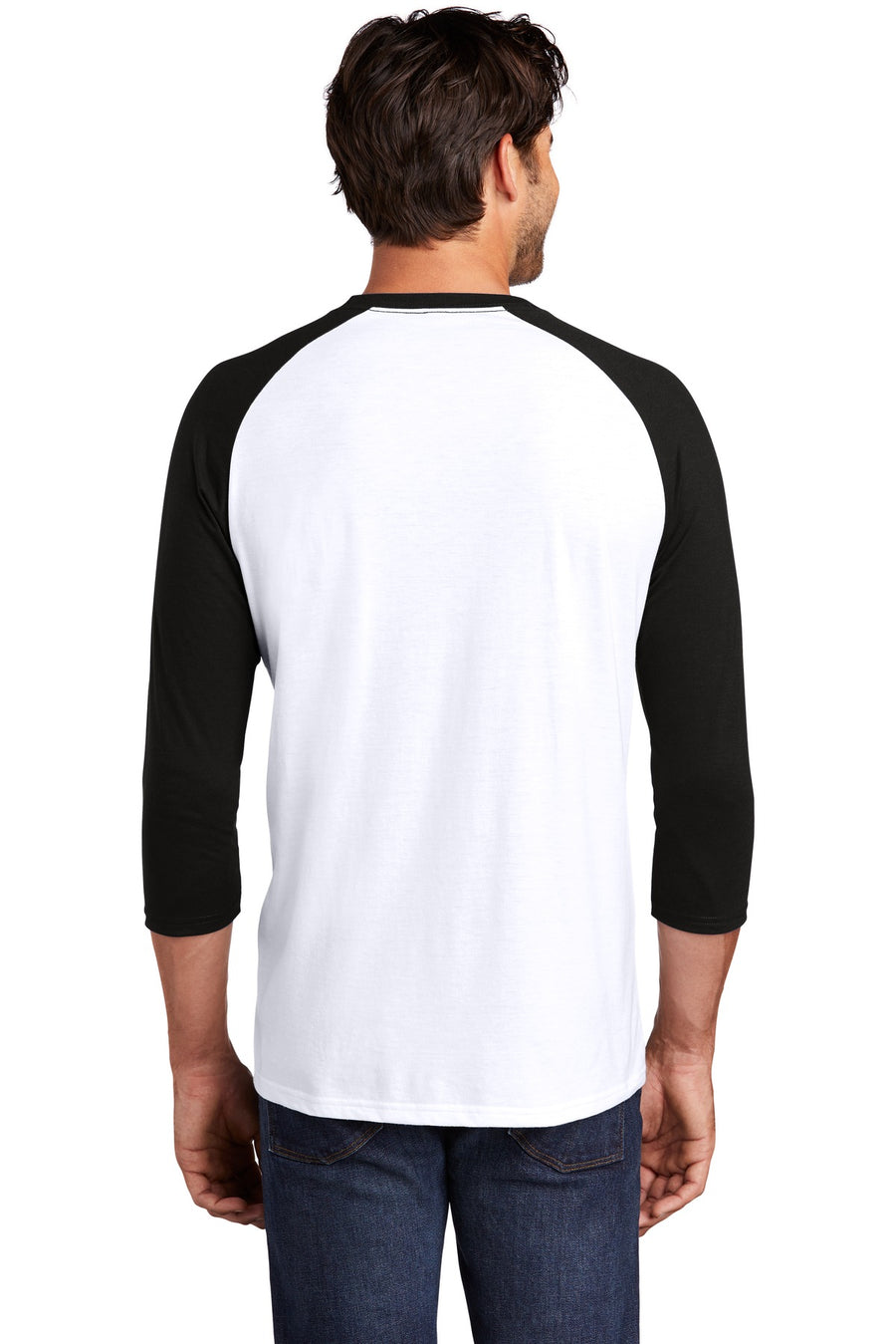 Unisex Perfect Tri 3/4-Sleeve Raglan - Black / White