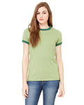Women's Jersey Short-Sleeve Ringer T-Shirt - Heather Green / Forest