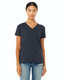 Bella + Canvas 6405CVC - Women's Relaxed Jersey V-Neck T-Shirt - Heather Navy