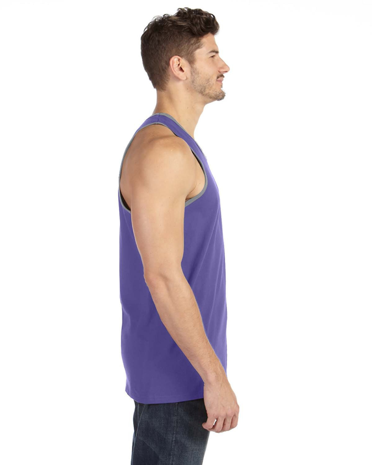 Unisex Lightweight Tank - Heather Purple / Heather Gray