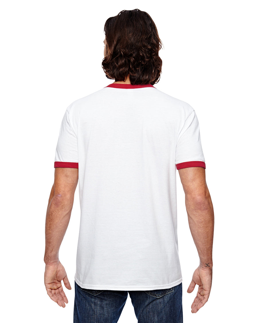 Unisex Lightweight Ringer T-Shirt - White Red