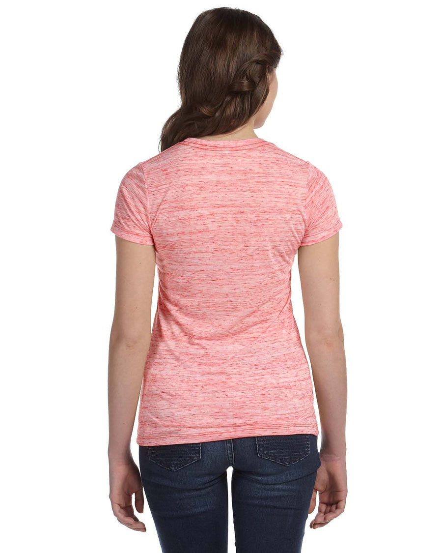 Women's Cotton/Polyester Tee - Red Marble